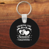 Pregnancy Announcement Growing The Sweetest Valent キーホルダー (正面)