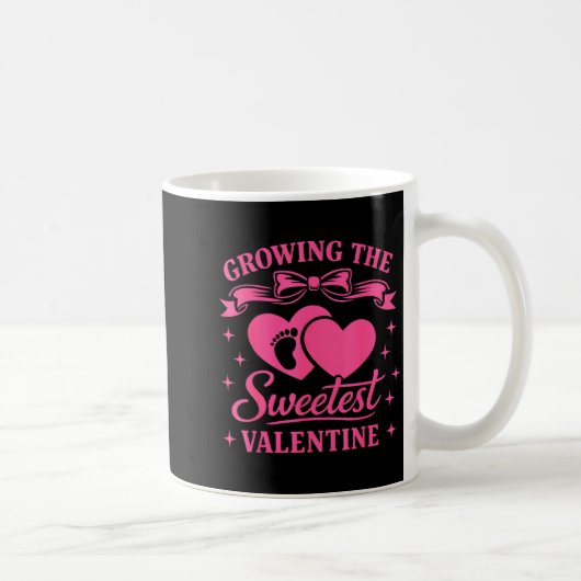 Pregnancy Announcement Growing The Sweetest Valent コーヒーマグカップ (右)
