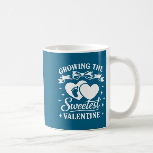 Pregnancy Announcement Growing The Sweetest Valent コーヒーマグカップ (右)