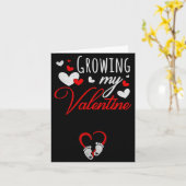 Pregnancy Announcement New Mom Growing My Valentin カード (黄色い花)