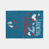 Pregnancy Announcement New Mom Growing My Valentin フリースブランケット (正面(横))