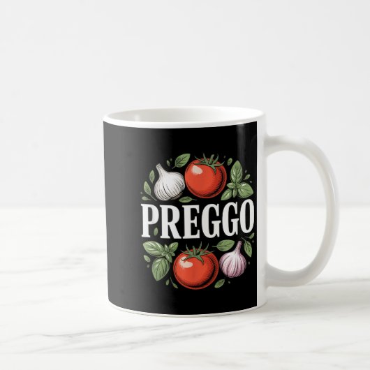 Pregnancy Announcement Prego Pasta Sauce Funny Pre コーヒーマグカップ (右)