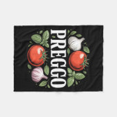 Pregnancy Announcement Prego Pasta Sauce Funny Pre フリースブランケット (正面(横))
