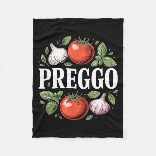 Pregnancy Announcement Prego Pasta Sauce Funny Pre フリースブランケット (正面)