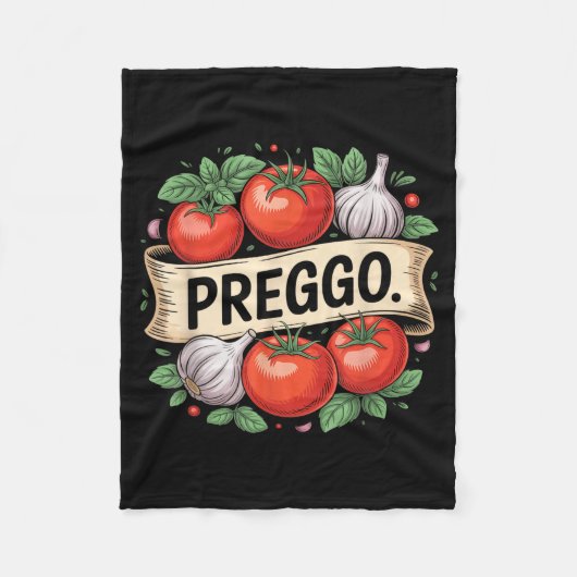 Pregnancy Announcement Prego Pasta Sauce Funny Pre フリースブランケット (正面)