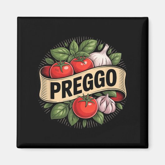 Pregnancy Announcement Prego Pasta Sauce Funny Pre マグネット (正面)