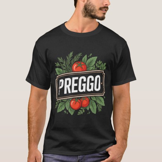 Pregnancy Announcement Prego Pasta Sauce Funny Pre Tシャツ (正面)