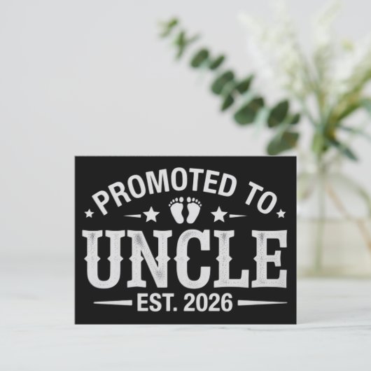 Pregnancy Announcement Promoted to Uncle est. 2026 案内ポストカード (スタンド正面)