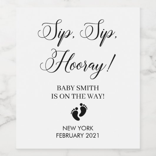 Pregnancy Announcement simple Wine Label ワインラベル (シングルラベル)