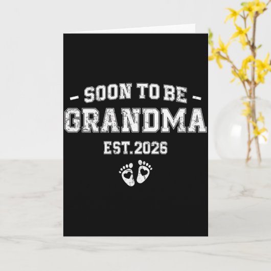 Pregnancy Announcement Soon To Be Grandma 2026  カード (黄色い花)