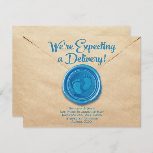 Pregnancy Flat Announcement Card 案内状 (正面/裏面)