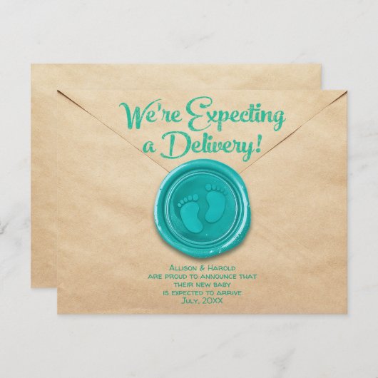 Pregnancy Flat Announcement Card 案内状 (正面/裏面)