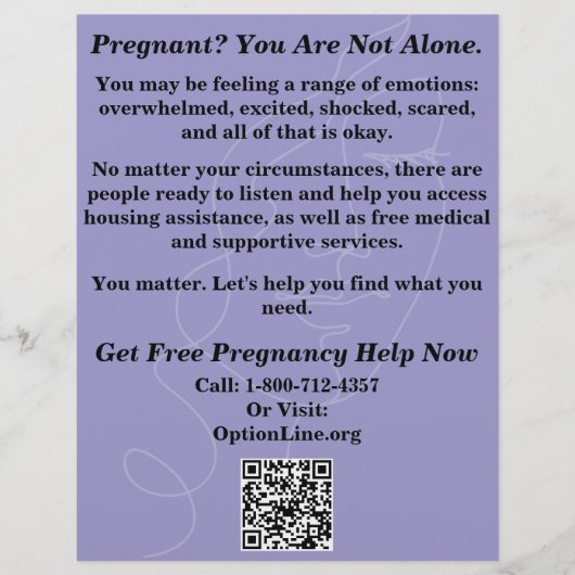Pregnancy Help/After Abortion Care Flyer チラシ (正面)