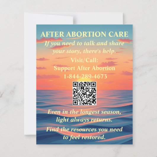 Pregnancy Help/After Abortion Resources (裏面)