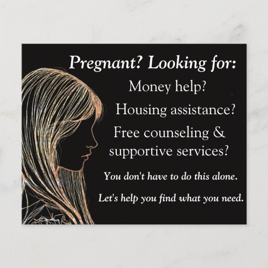 Pregnancy help and after abortion flyer チラシ (正面)