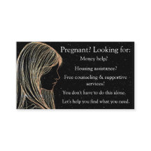 Pregnancy help and after abortion info card