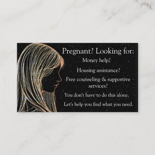 Pregnancy help and after abortion info card コーリングカード (正面)