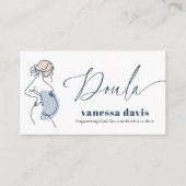 PREGNANCY LINE ART DOULA BIRTH WORKER QRCODE PHOTO 名刺 (正面)