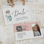 PREGNANCY LINE ART DOULA BIRTH WORKER QRCODE PHOTO 名刺
