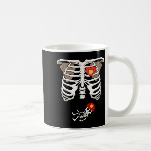 Pregnancy Skeleton Rib Funny Firefighter Bump Shir コーヒーマグカップ (右)
