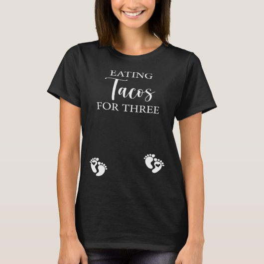 Pregnancy Thanksgiving graphic Eating Tacos For Th Tシャツ (正面)
