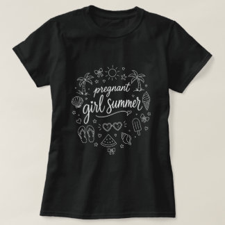 Pregnant Girl Summer  Funny Baby Announcement   Tシャツ