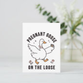 Pregnant Goose on the Loose Pregnancy Goose Bird  案内ポストカード (スタンド正面)