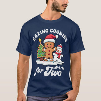 Pregnant Holiday Pregnancy Eating Cookies forwo fu Tシャツ