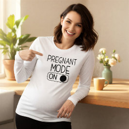 "Pregnant Mode On" Baby Announcement | Maternity トライブレンドＴシャツ