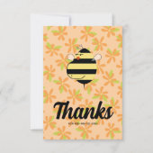 Pregnant Mom Bee Orange Floral サンキューカード (正面)
