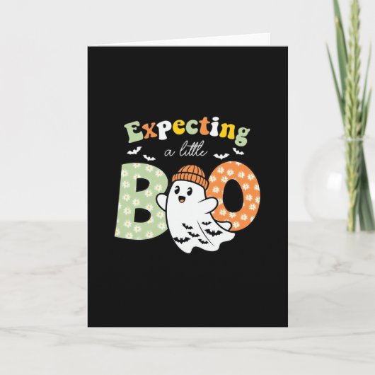 Pregnant Mom To Be Little Boo Funny Halloween Desi カード (正面)