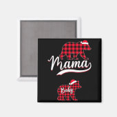 Pregnant Women Mom Mama Bear Pregnancy Christmas P マグネット (正面/裏面)