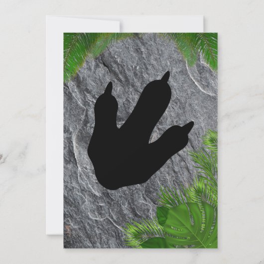 Prehistoric Dinosaur T-rex Birthday Party 招待状 (裏面)