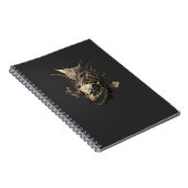 Prehistoric Fish Skull Grunge Dark Art ノートブック (右側)