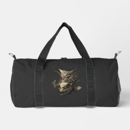 Prehistoric Fish Skull Grunge Dark Art Duffel Bag ダッフルバッグ