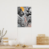 Prehistoric Portraits Poster - Black and White ポスター (キッチン)