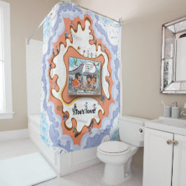 Prehistoric Pranksters | Satirical Humor シャワーカーテン