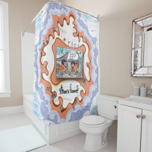 Prehistoric Pranksters | Satirical Humor シャワーカーテン (インサイチュ)