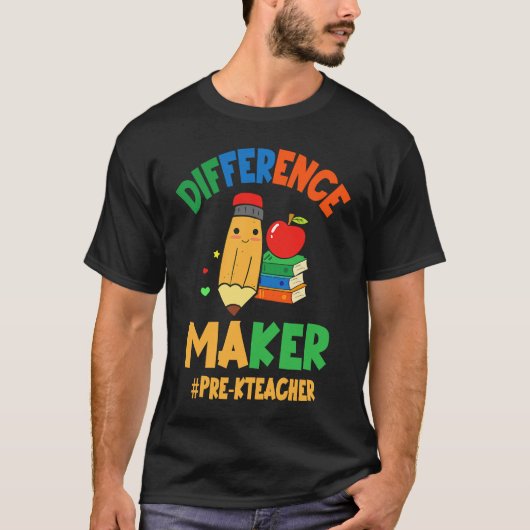 #prek教師 就学前教育の先生 差別化マーカー tシャツ (正面)