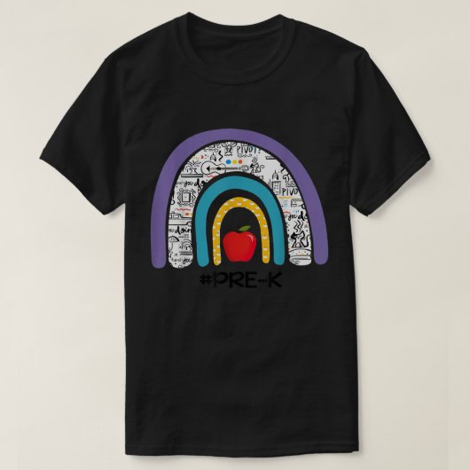 PreK Rainbow Apple Back To School Teacher Funny  Tシャツ (デザイン正面)