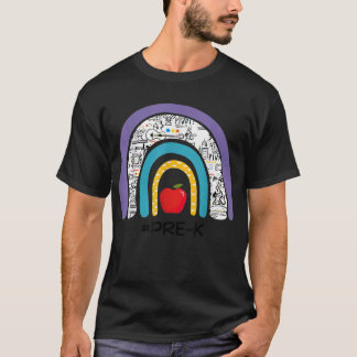 PreK Rainbow Apple Back To School Teacher Funny Tシャツ