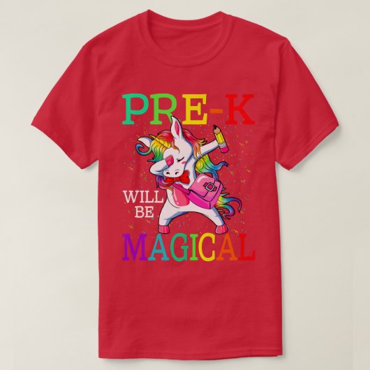 PreK Will Be Magical Unicorn Back To School Tシャツ (デザイン正面)
