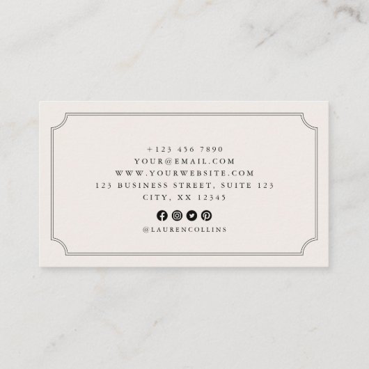 Premade Acorn Logo Ivory Professional  名刺 (裏面)