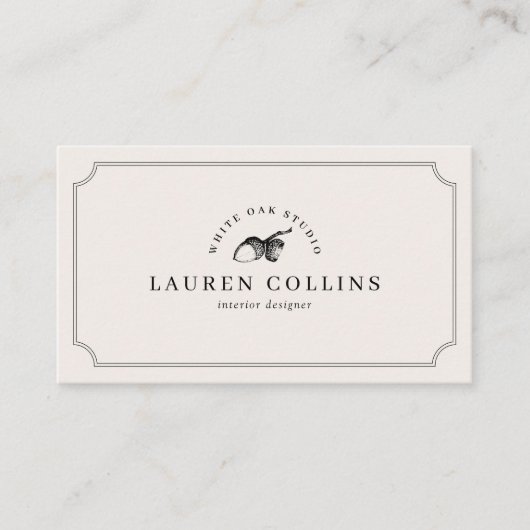 Premade Acorn Logo Ivory Professional  名刺 (正面)