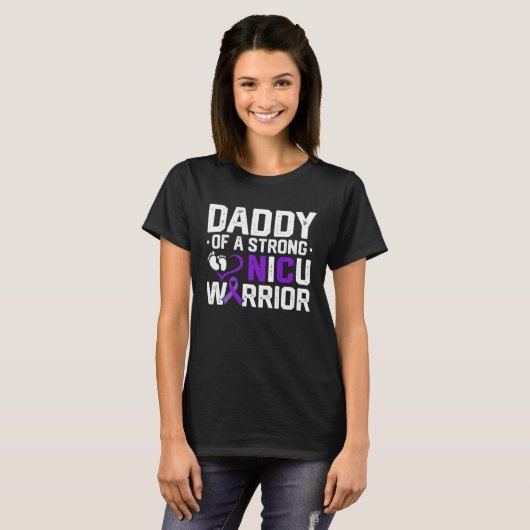 Prematurity Awareness Daddy Nicu Warrior Preemie D Tシャツ (正面フル)