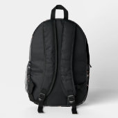 Premier Elegant Black and Rose Gold Agate Backpack プリントバックパック (裏面)