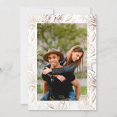 Premium モダン Hand Drawn花模様の結婚写真 セーブザデート (裏面)