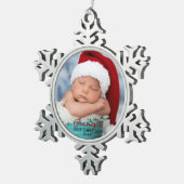 Premium Baby 1st Christmas Photo スノーフレークピューターオーナメント (右)
