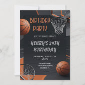 Premium Basketball Birthday Invitation 招待状 (正面)