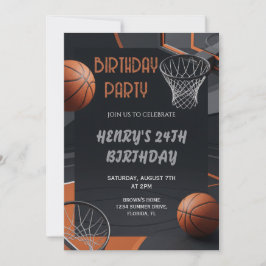 Premium Basketball Birthday Invitation 招待状